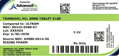 Tramadol HCl 50mg #180 (Tramadol HCl 50mg 80425 0588 07)
